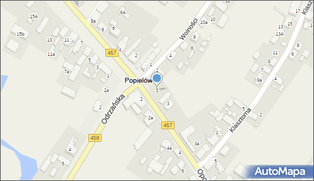 Popielów, Opolska, 1, mapa Popielów