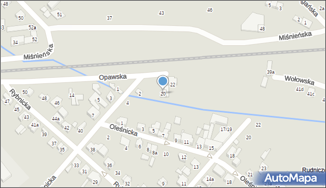 Poznań, Opawska, 20, mapa Poznania