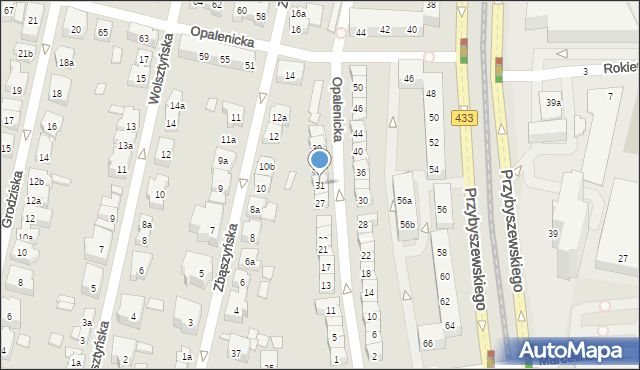 Poznań, Opalenicka, 31, mapa Poznania