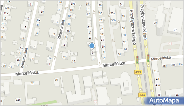 Poznań, Opalenicka, 5, mapa Poznania