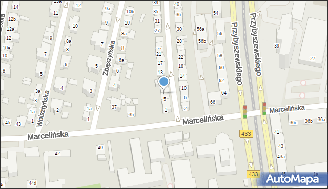 Poznań, Opalenicka, 7, mapa Poznania