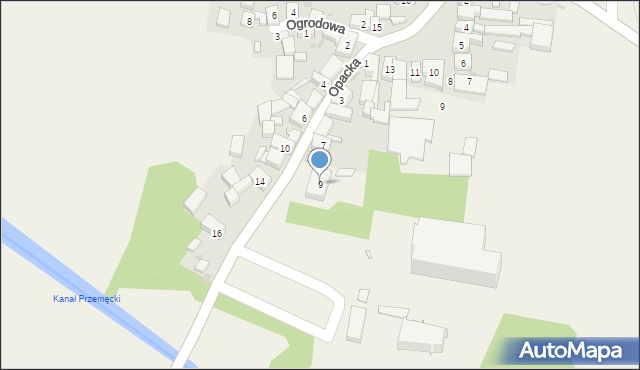 Przemęt, Opacka, 9, mapa Przemęt