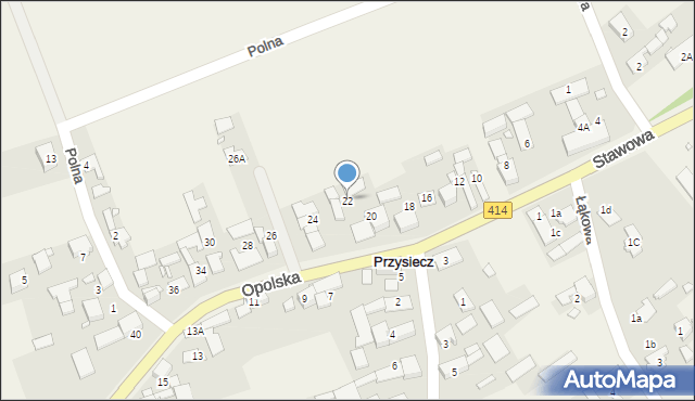 Przysiecz, Opolska, 22, mapa Przysiecz