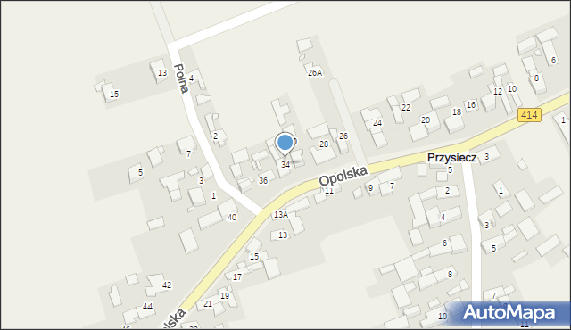 Przysiecz, Opolska, 34, mapa Przysiecz