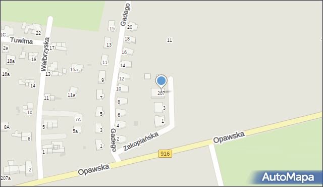 Racibórz, Opawska, 207, mapa Racibórz