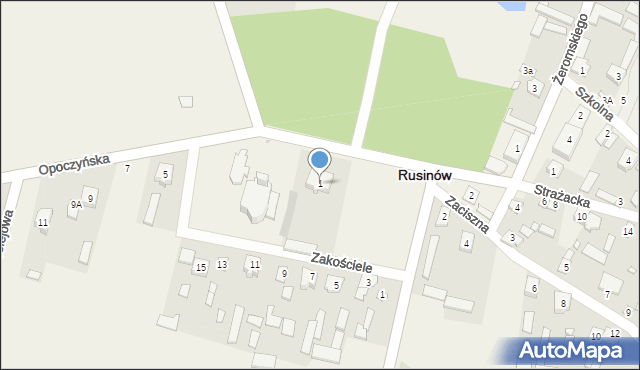 Rusinów, Opoczyńska, 1, mapa Rusinów