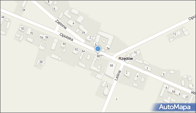 Rzędów, Opolska, 66, mapa Rzędów