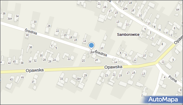 Samborowice, Opawska, 18A, mapa Samborowice