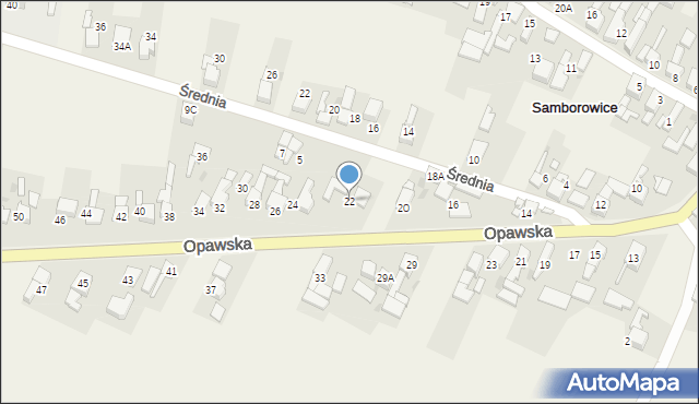 Samborowice, Opawska, 22, mapa Samborowice