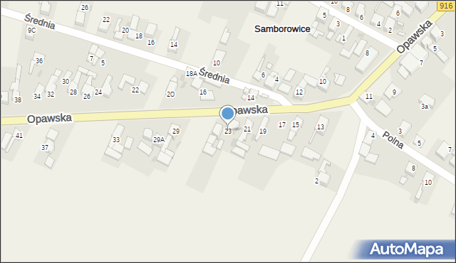Samborowice, Opawska, 23, mapa Samborowice