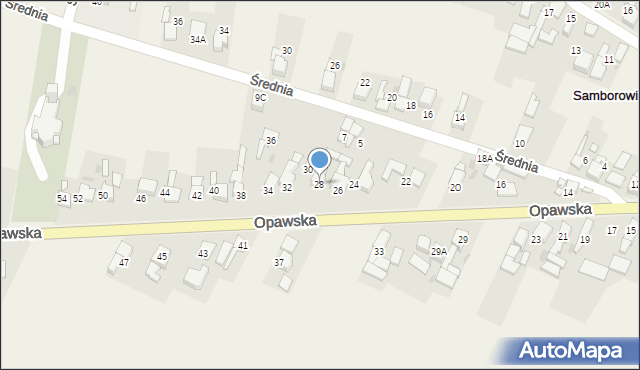 Samborowice, Opawska, 28, mapa Samborowice