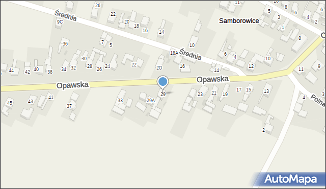 Samborowice, Opawska, 29, mapa Samborowice