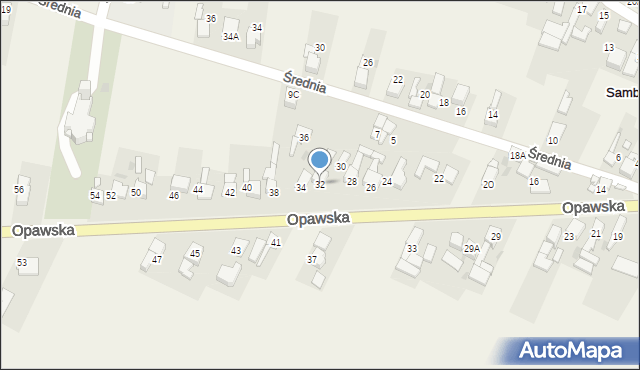 Samborowice, Opawska, 32, mapa Samborowice