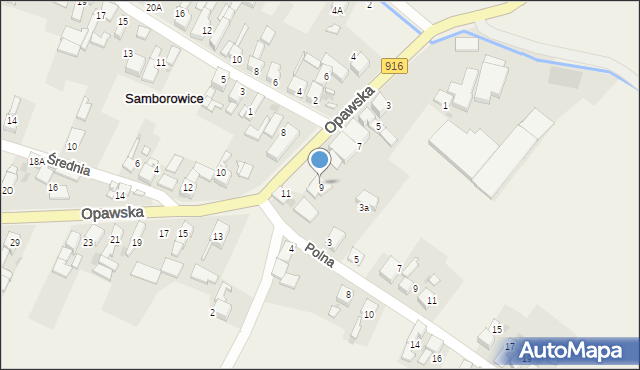 Samborowice, Opawska, 9, mapa Samborowice