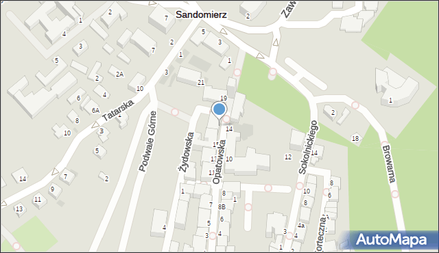 Sandomierz, Opatowska, 17, mapa Sandomierza