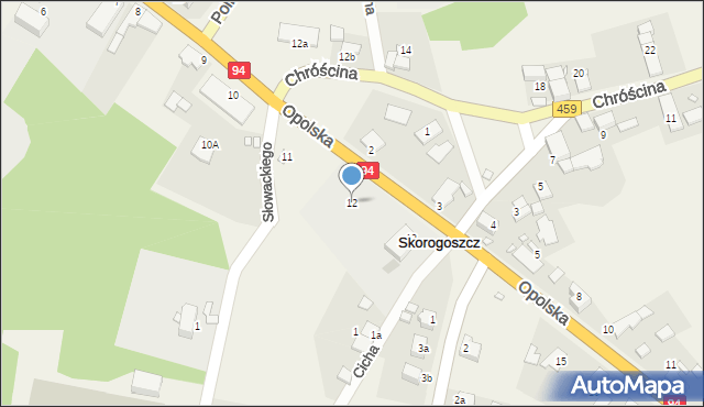 Skorogoszcz, Opolska, 12, mapa Skorogoszcz