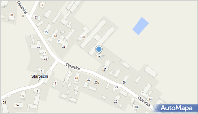 Starościn, Opolska, 25, mapa Starościn