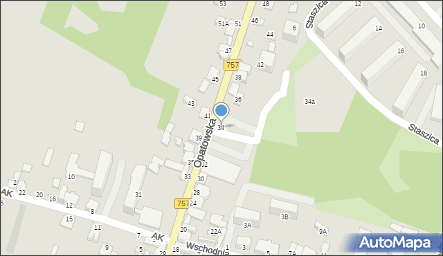 Staszów, Opatowska, 34, mapa Staszów