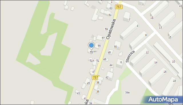 Staszów, Opatowska, 53, mapa Staszów