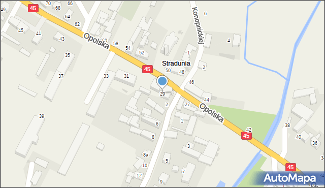 Stradunia, Opolska, 29, mapa Stradunia