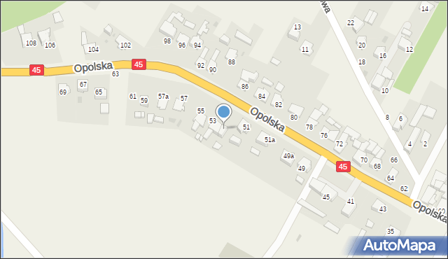 Stradunia, Opolska, 53a, mapa Stradunia