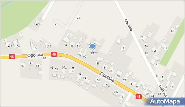 Stradunia, Opolska, 88, mapa Stradunia