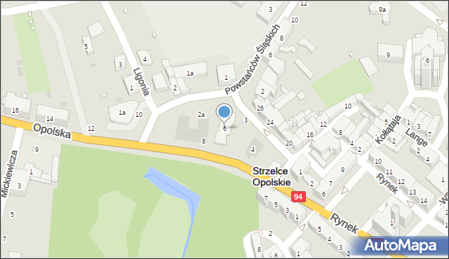 Strzelce Opolskie, Opolska, 6, mapa Strzelce Opolskie