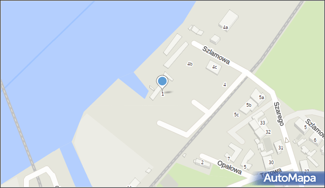 Szczecin, Opałowa, 1, mapa Szczecina