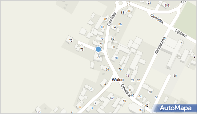 Walce, Opolska, 71, mapa Walce