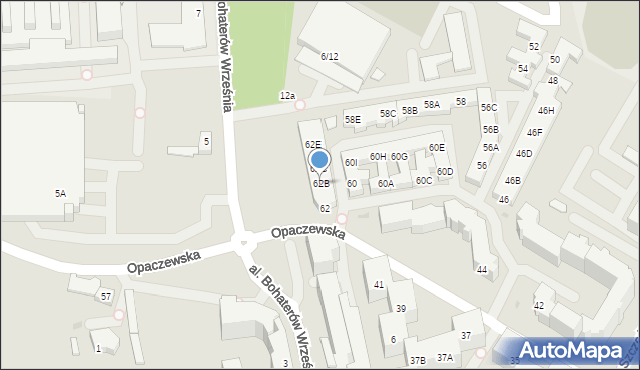 Warszawa, Opaczewska, 62B, mapa Warszawy