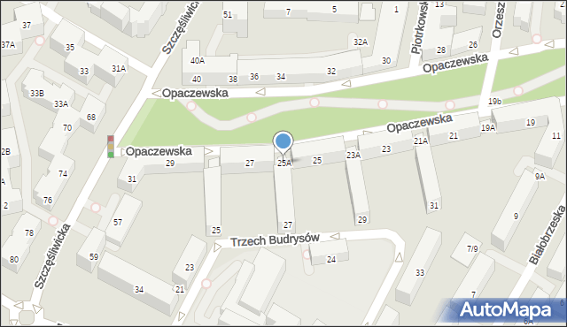 Warszawa, Opaczewska, 25A, mapa Warszawy