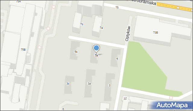 Warszawa, Optyków, 5a, mapa Warszawy