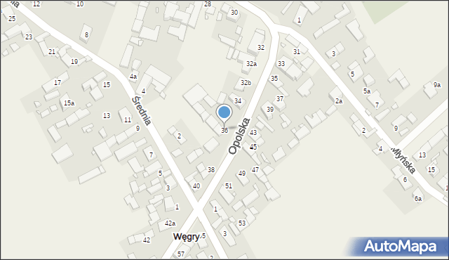 Węgry, Opolska, 36, mapa Węgry