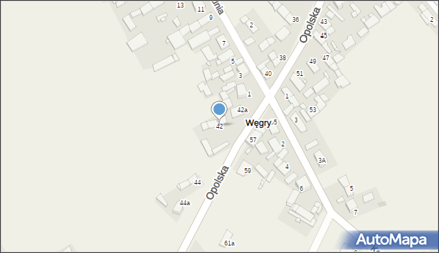 Węgry, Opolska, 42, mapa Węgry