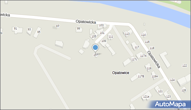 Wrocław, Opatowicka, 107, mapa Wrocławia