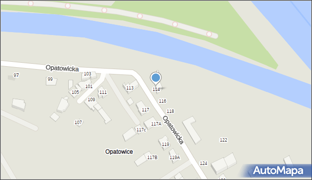 Wrocław, Opatowicka, 114, mapa Wrocławia