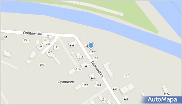 Wrocław, Opatowicka, 116, mapa Wrocławia