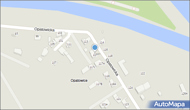 Wrocław, Opatowicka, 117, mapa Wrocławia