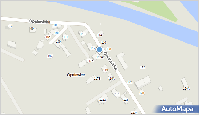 Wrocław, Opatowicka, 117A, mapa Wrocławia