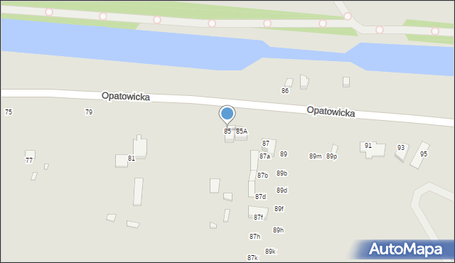 Wrocław, Opatowicka, 85, mapa Wrocławia