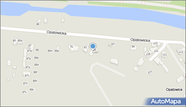 Wrocław, Opatowicka, 95A, mapa Wrocławia