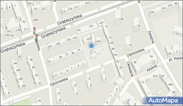 Wrocław, Oporowska, 1, mapa Wrocławia