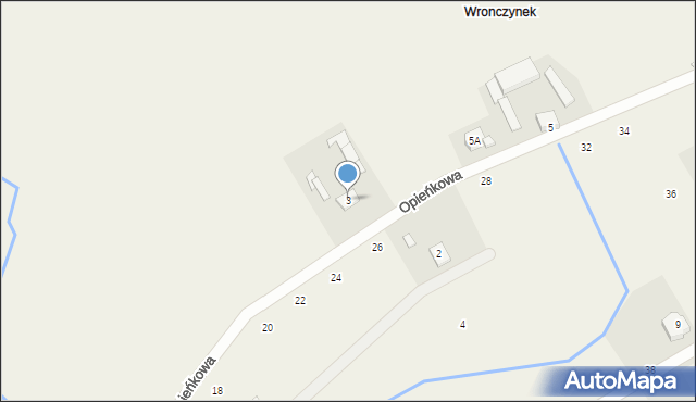 Wronczynek, Opieńkowa, 3, mapa Wronczynek