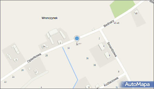 Wronczynek, Opieńkowa, 34, mapa Wronczynek