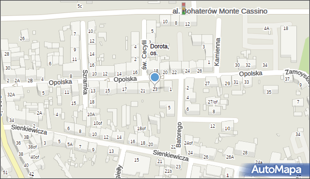 Zabrze, Opolska, 23, mapa Zabrza
