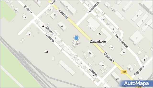 Zawadzkie, Opolska, 12, mapa Zawadzkie