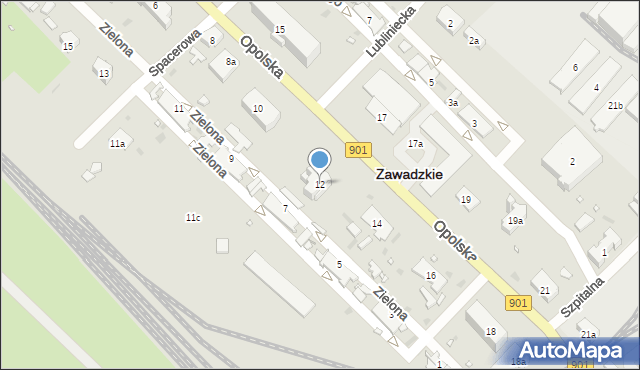 Zawadzkie, Opolska, 12, mapa Zawadzkie