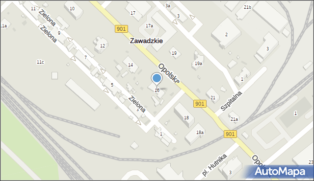 Zawadzkie, Opolska, 16, mapa Zawadzkie