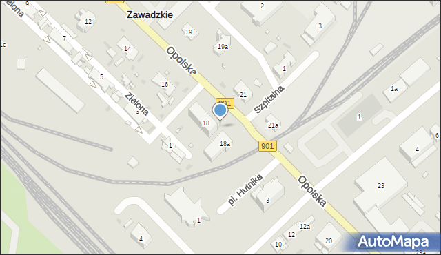 Zawadzkie, Opolska, 16a, mapa Zawadzkie