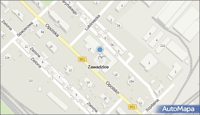 Zawadzkie, Opolska, 17a, mapa Zawadzkie